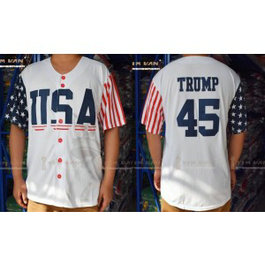 USA 45 Donald Trump White 2016 Commemorative Edition Baseball Jersey