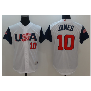 USA Baseball 10 Adam Jones White 2017 World Baseball Classic Jersey