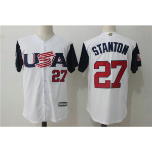 USA Baseball 27 Giancarlo Stanton White 2017 World Baseball Classic Jersey