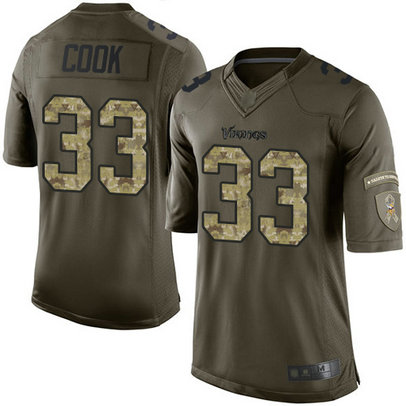 Vikings #33 Dalvin Cook Green Men's Stitched Football Limited 2015 Salute to Service Jersey