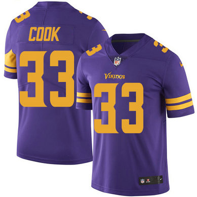 Vikings #33 Dalvin Cook Purple Men's Stitched Football Limited Rush Jersey