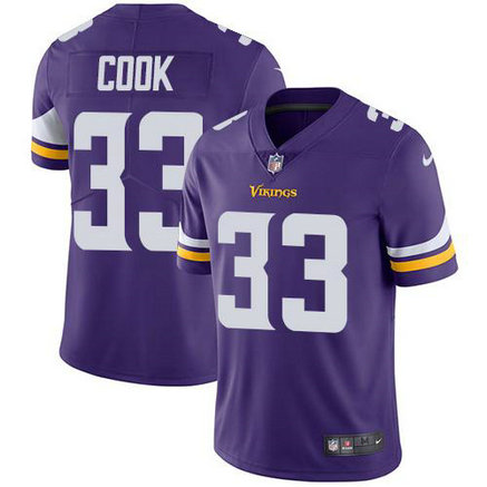 Vikings #33 Dalvin Cook Purple Team Color Men's Stitched Football Vapor Untouchable Limited Jersey