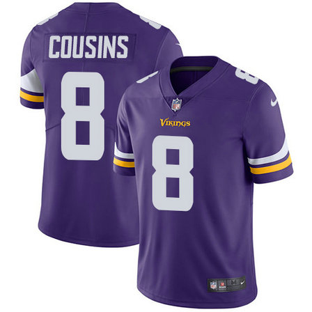 Vikings #8 Kirk Cousins Purple Team Color Men's Stitched Football Vapor Untouchable Limited Jersey