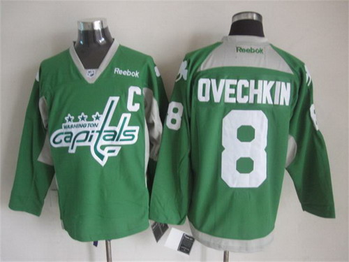 NHL Washington Capitals #8 Alex Ovechkin 2014 Training Green Jersey