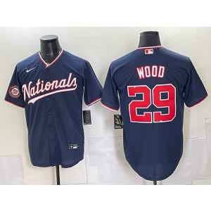Washington Nationals 29 Wood Navy Men Jersey