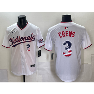 Washington Nationals 3 Crews White USA 250 Fourth of July Men Jersey