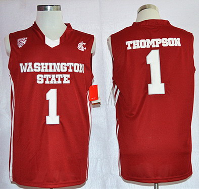 NBA Washington State Cougars #1 Klay Thompson Red Jersey