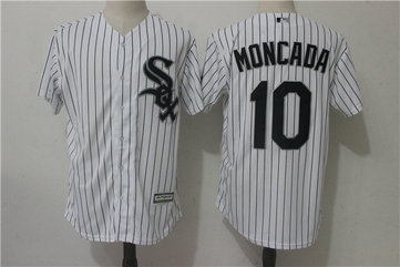 White Sox #10 Yoan Moncada White Cool Base Jersey
