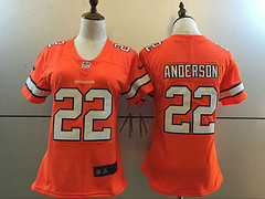 Woman Nike Broncos #22 C.J. Anderson Orange Color Rush Limited Stitched Jersey