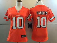 Woman Nike Denver Broncos #10 Emmanuel Sanders Orange Color Rush Limited Stitched Jersey