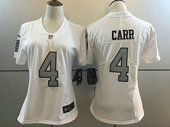 Woman Nike Raiders 4 Derek Carr White Color Rush Limited Jersey