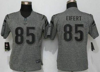 Women's Cincinnati Bengals #85 Tyler Eifert Gray Gridiron Stitched NFL Nike Limited Jersey