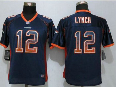 Women's Denver Broncos #12 Paxton Lynch Navy Blue Drift Fashion NFL Nike Jersey