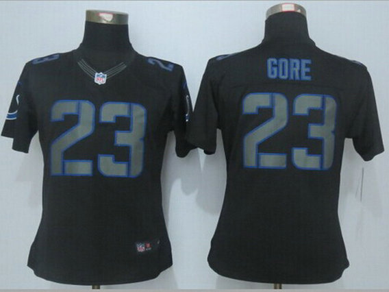Women's Indianapolis Colts #23 Frank Gore Nike Black Impact Limited Jersey
