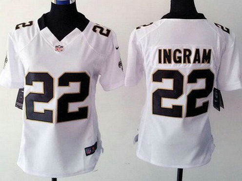 Women's New Orleans Saints #22 Mark Ingram White Road NFL Nike Limited Jersey