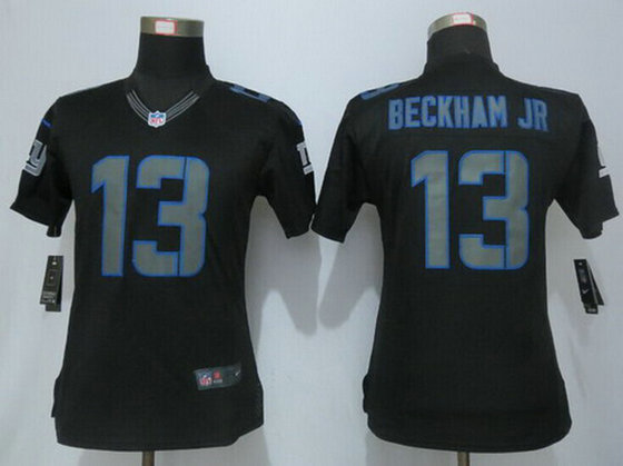 Women's New York Giants #13 Odell Beckham Jr Black Impact NFL Nike Limited Jersey