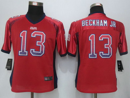 Women's New York Giants #13 Odell Beckham Jr Red Drift Fashion NFL Nike Jersey