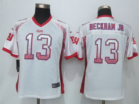 Women's New York Giants #13 Odell Beckham Jr White Drift Fashion NFL Nike Jersey