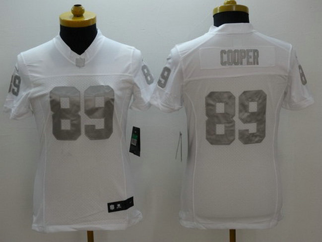 Women's Oakland Raiders #89 Amari Cooper White Platinum NFL Nike Limited Jersey