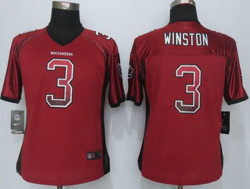 Women's Tampa Bay Buccaneers #3 Jameis Winston Nike Drift Fashion Red Jersey