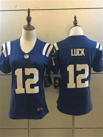 Women Colts 12 Andrew Luck Blue Color Rush Limited Jersey