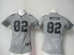 Women Dallas Cowboys #82 Jason Witten Gray Gridiron Gray Limited Jersey