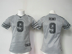 Women Dallas Cowboys #9 Romo Gray Gridiron Gray Limited Jersey