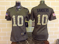 Women Denver Broncos #10 Sanders Green Salute To Service Limited Jersey