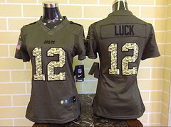 Women Indianapolis Colts #12 Andrew Luck Green Salute To Service Limited Jersey
