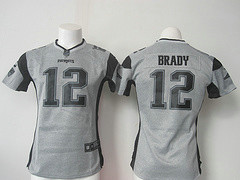 Women New England Patriots #12 Tom Brady Gray Gridiron Gray Limited Jersey
