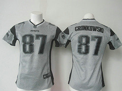 Women New England Patriots #87 Rob Gronkowski Gray Gridiron Gray Limited Jersey