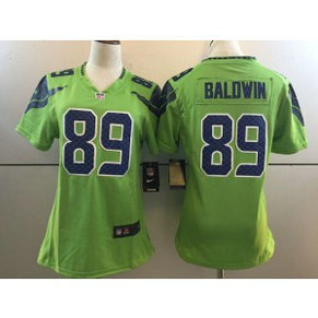 Women Nike NFL Seahawks 89 Doug Baldwin Green Color Rush Jersey