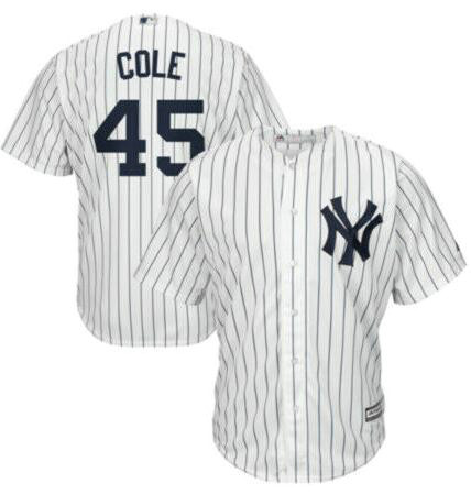 Yankees 45 Gerrit Cole White Cool Base Jersey