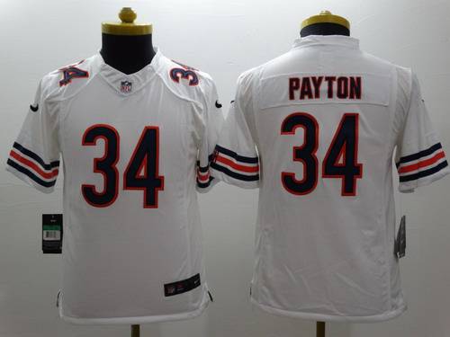 Youth Chicago Bears #34 Walter Payton Nike White Limited Jersey