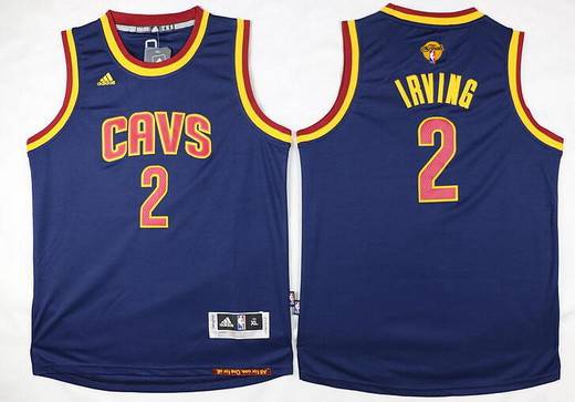 Youth Cleveland Cavaliers #2 Kyrie Irving Navy Blue 2016 The NBA Finals Patch Jersey