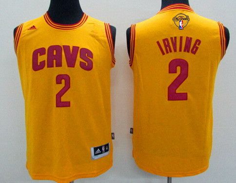 Youth Cleveland Cavaliers #2 Kyrie Irving Yellow 2016 The NBA Finals Patch Jersey