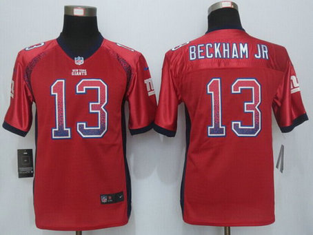 Youth New York Giants #13 Odell Beckham Jr Red Drift Fashion NFL Nike Jersey