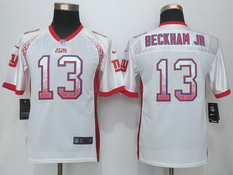 Youth New York Giants #13 Odell Beckham Jr White Drift Fashion NFL Nike Jersey