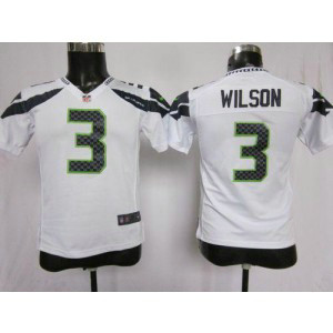Youth Nike Seattle Seahawks 3 Russell Wilson White NFL Jersey