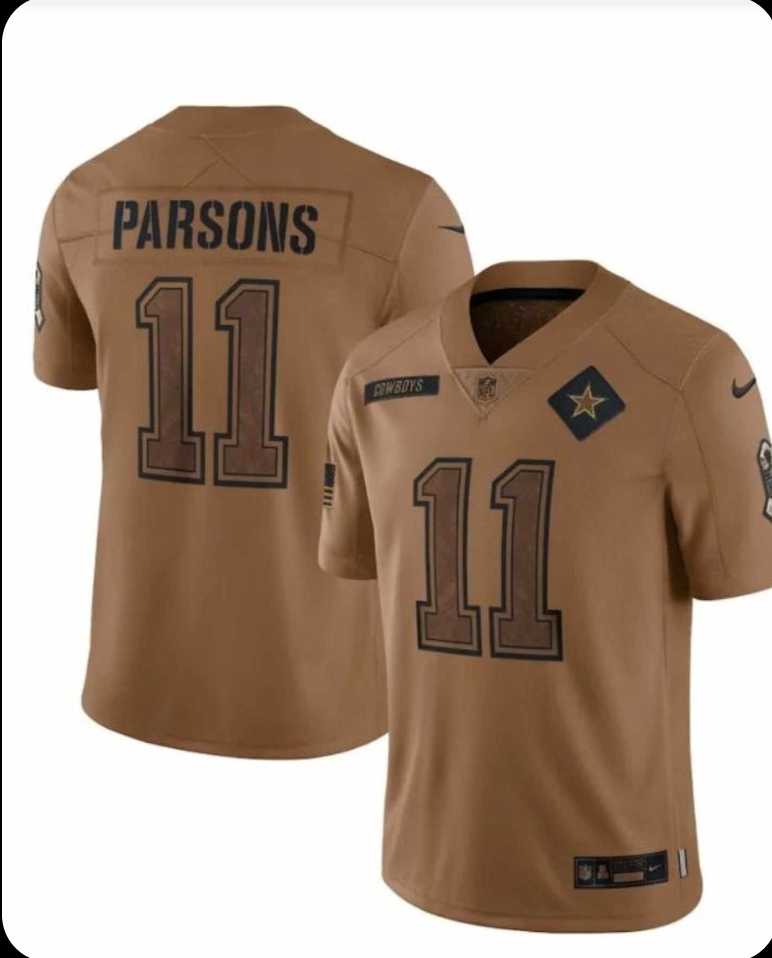 Nike Cowboys 11 Parson 2023 Brown Salute To Service Limited Men Jersey
